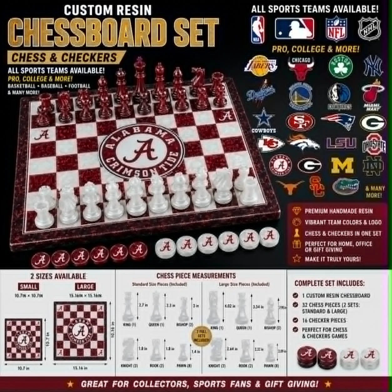 Resin Sports Chess & Checker Set