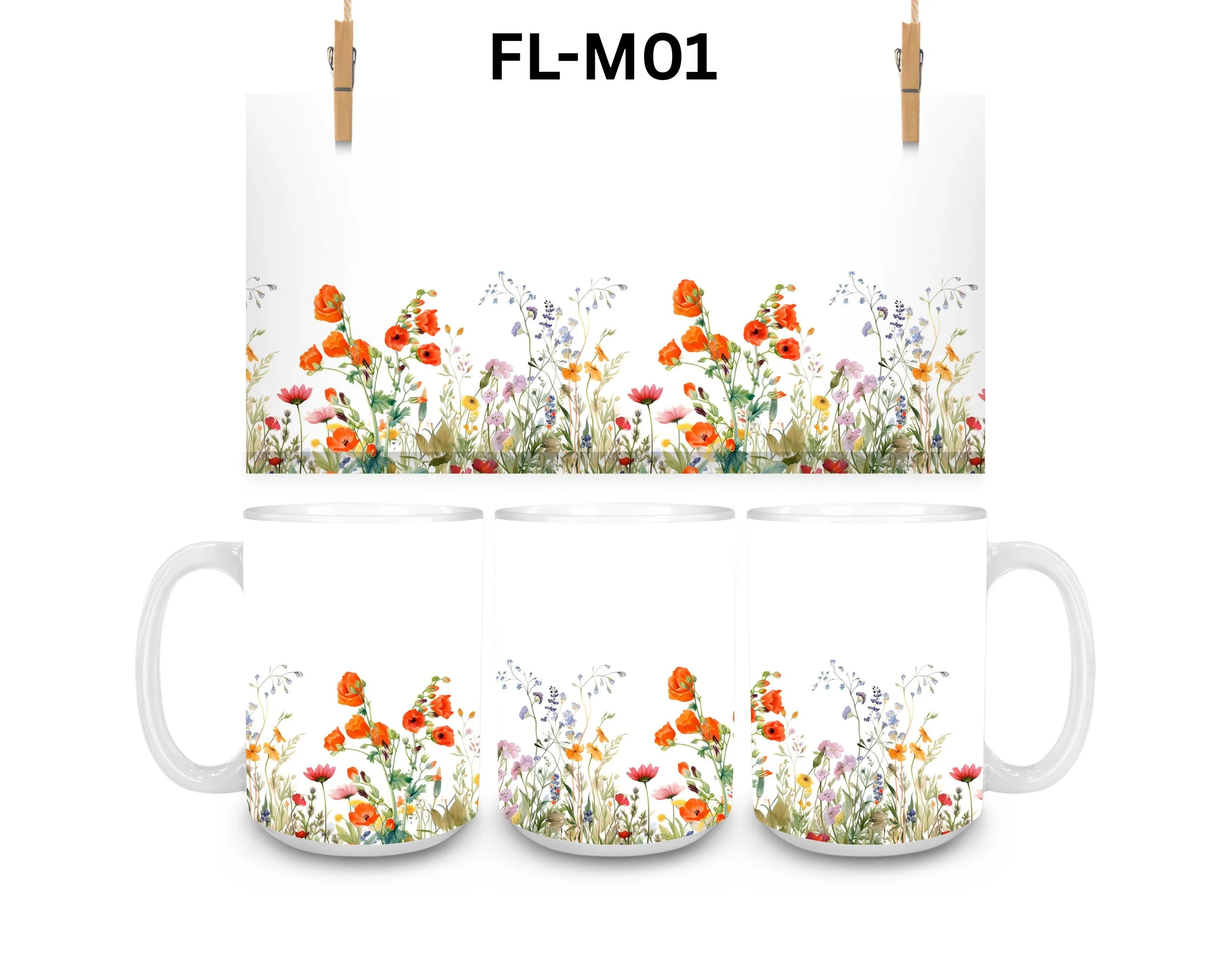 Flowers Coffee Mug, Color Changing Mug, Iced Coffee Cup