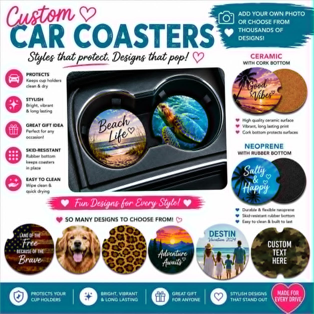 Custom Sublimation Car Coaster