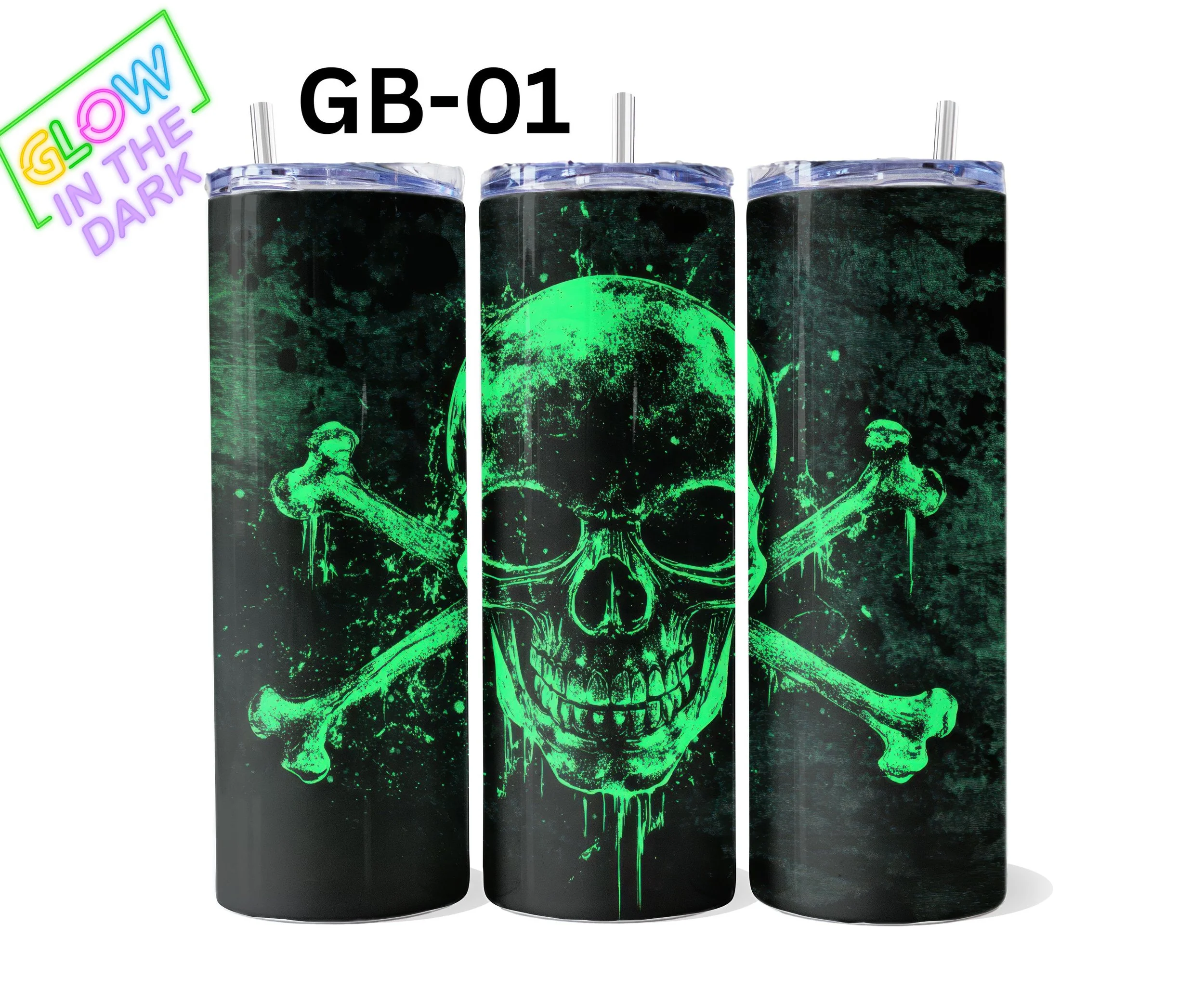 Glow in the Dark Skulls & Bones Tumbler