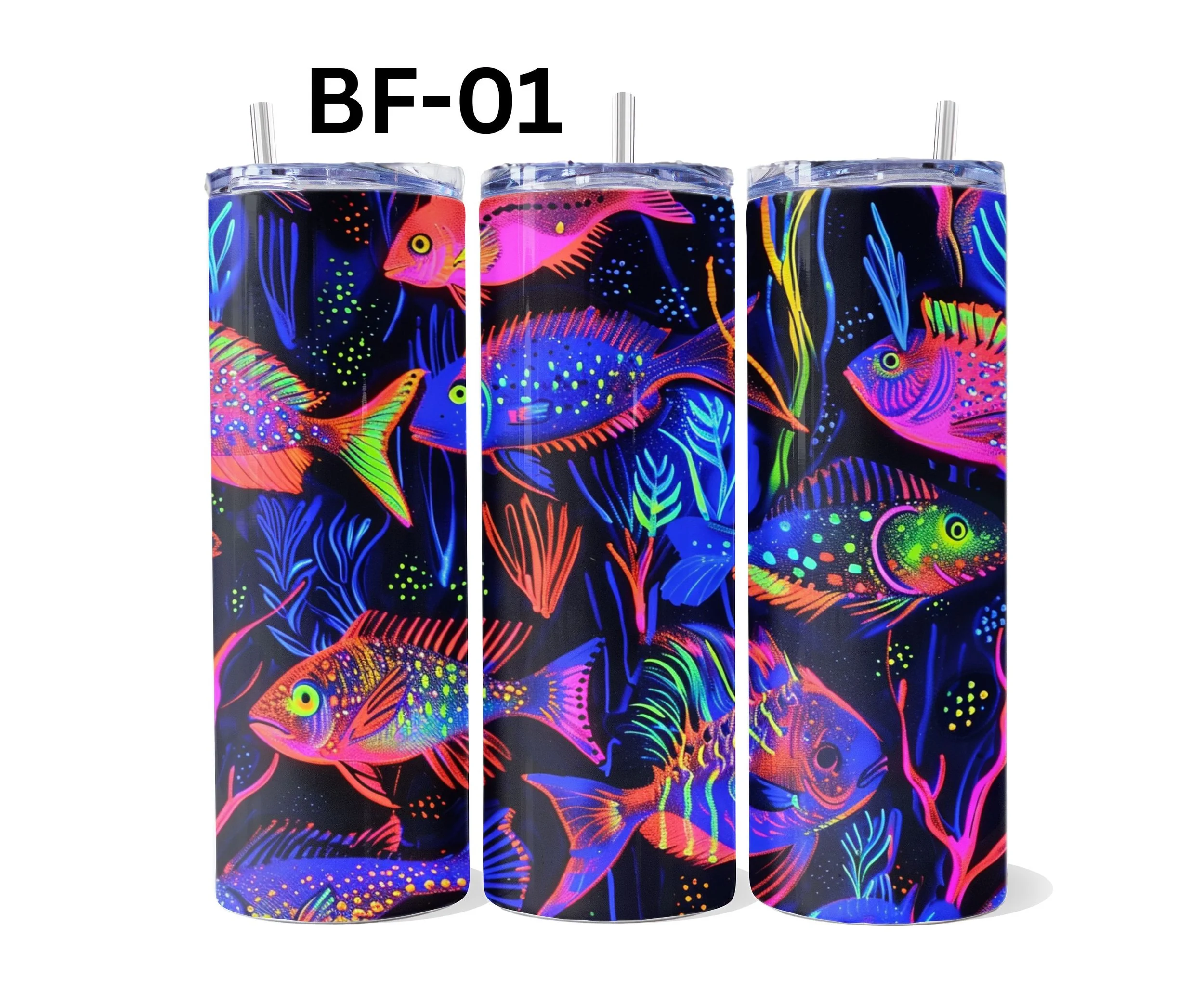 Glow in the Dark/UV Fish Tumbler