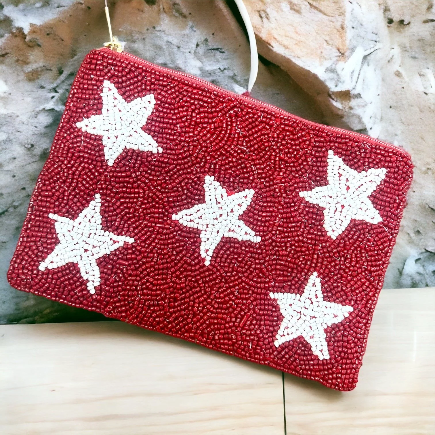 Stars Beaded Pouch