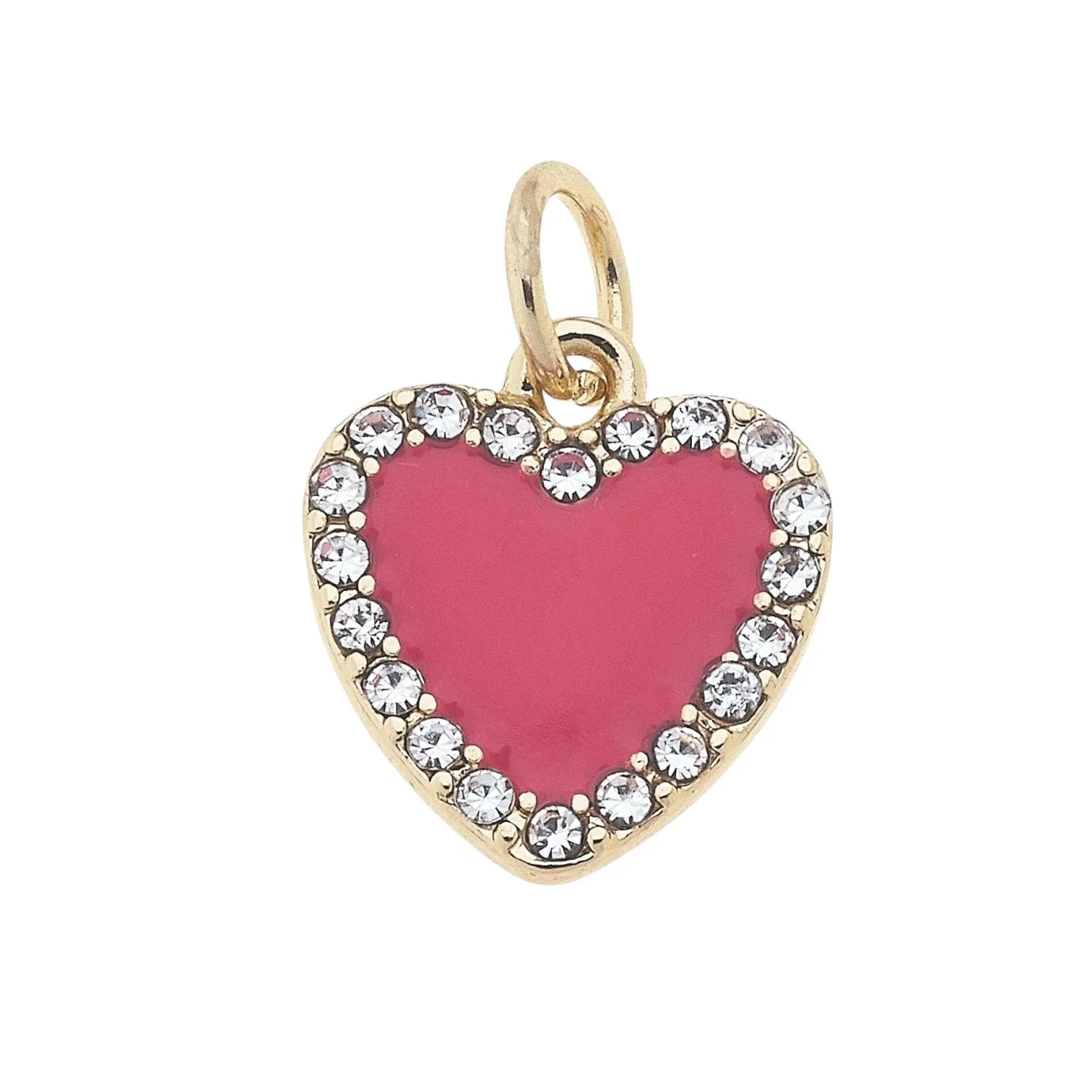 Pave Fuchsia Heart Charm
