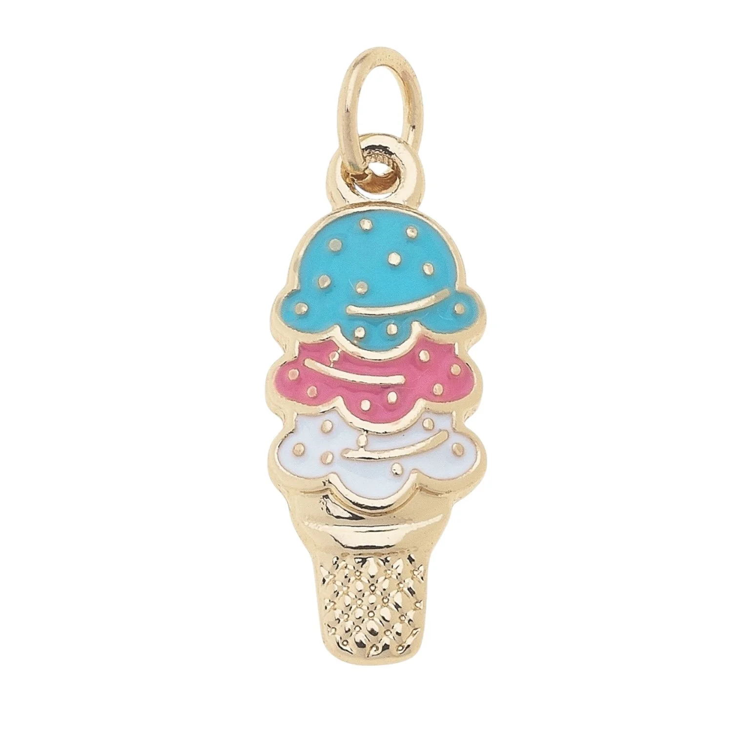 Triple Scoop Ice Cream Cone Charm