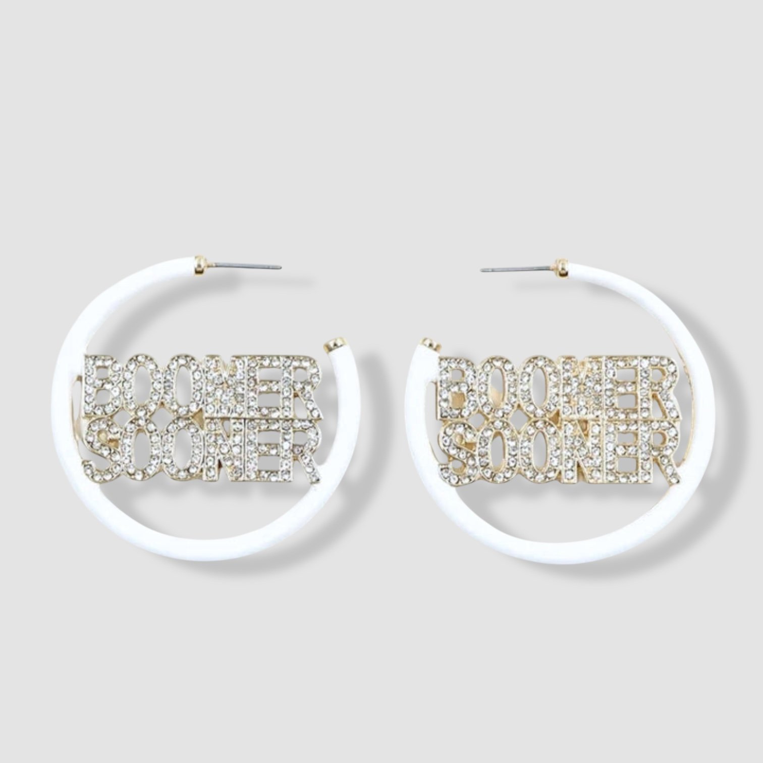White Hoop Earrings