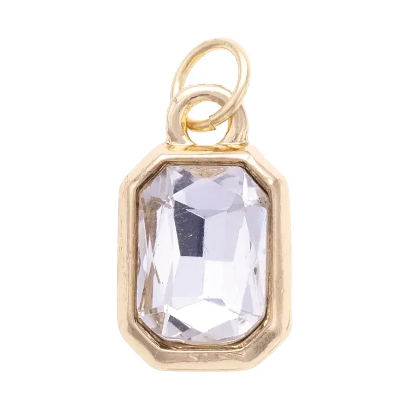Emerald Cut Rhinestone Charm