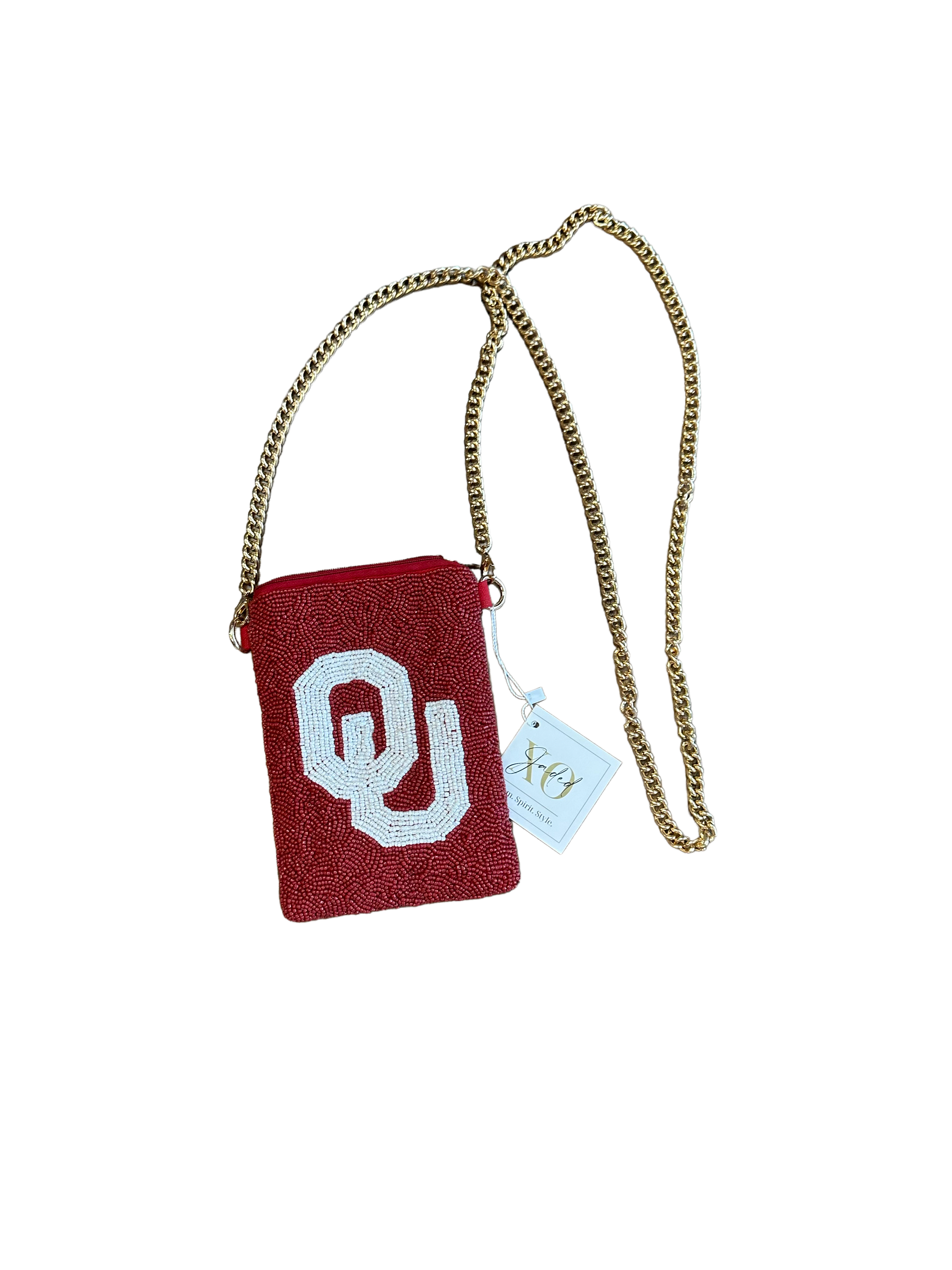 Beaded OU Purse