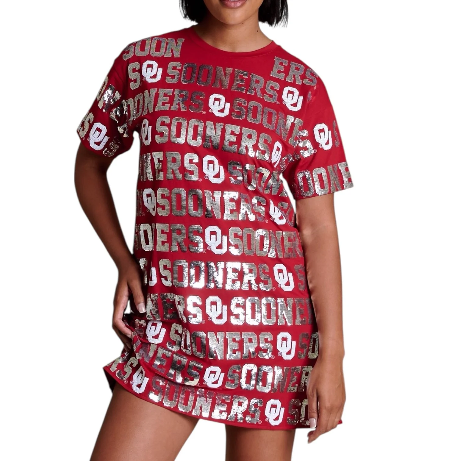 Sequin Repeat T-Shirt Dress