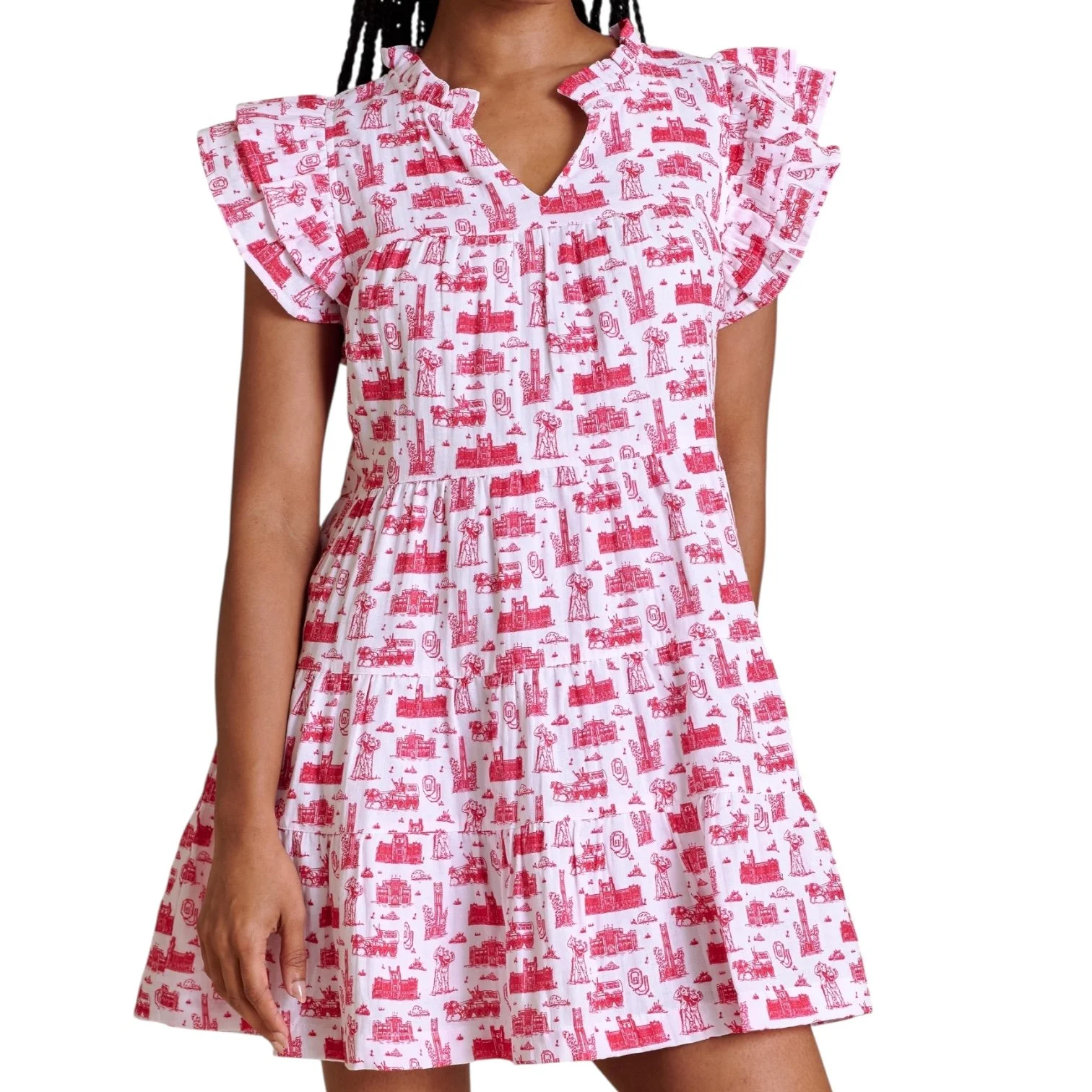 Team Toile Flutter Sleeve Dress 50% OFF