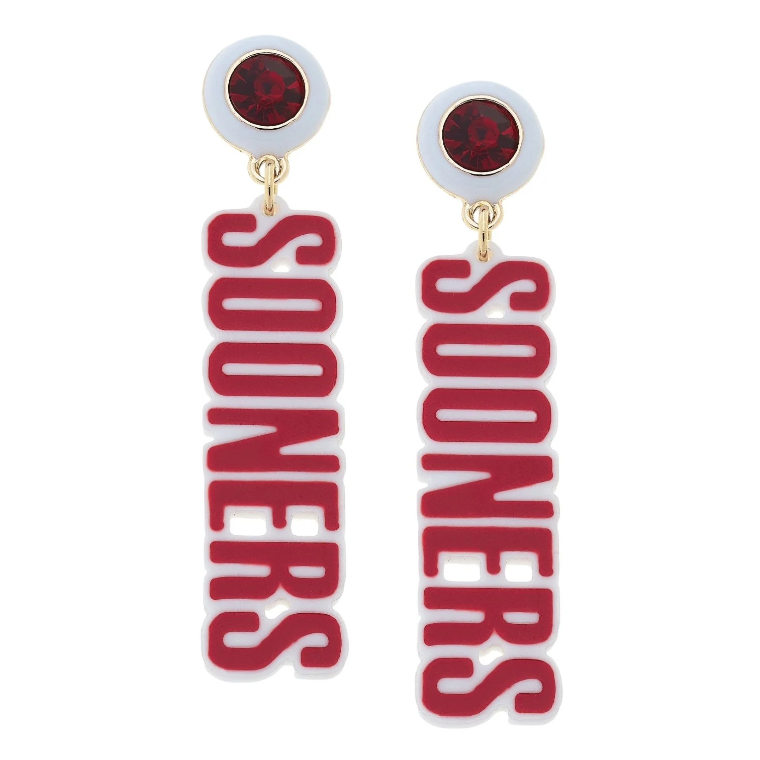 Sooners Block Earrings