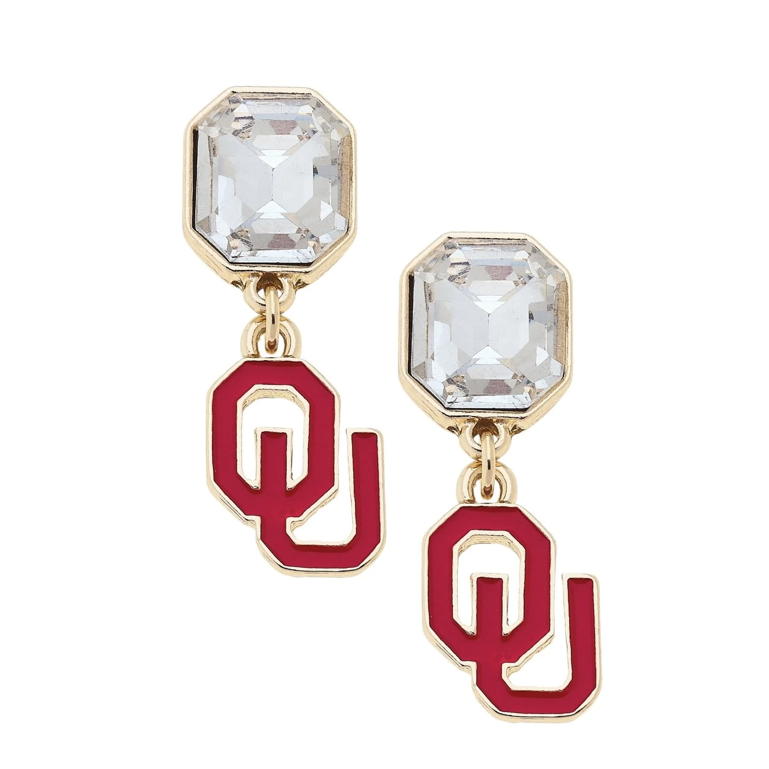 Rhinestone Enamel Earrings