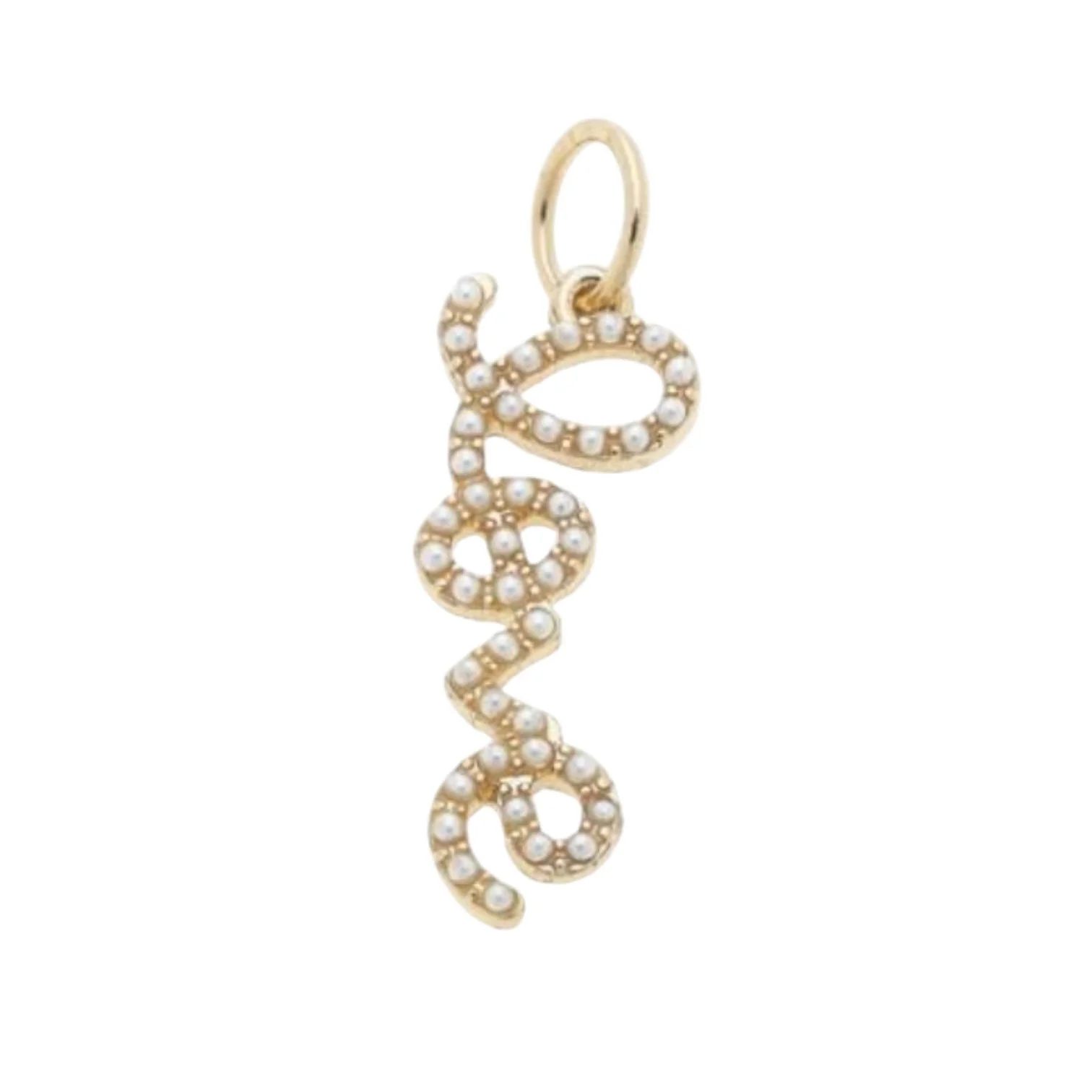 Script Pearl “love” Charm