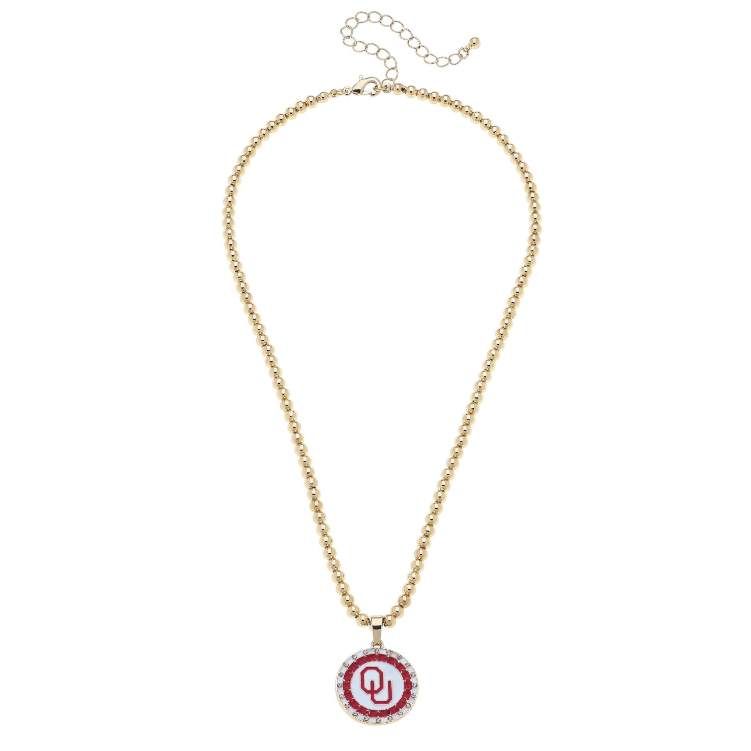 Sooners Pave Disc Necklace