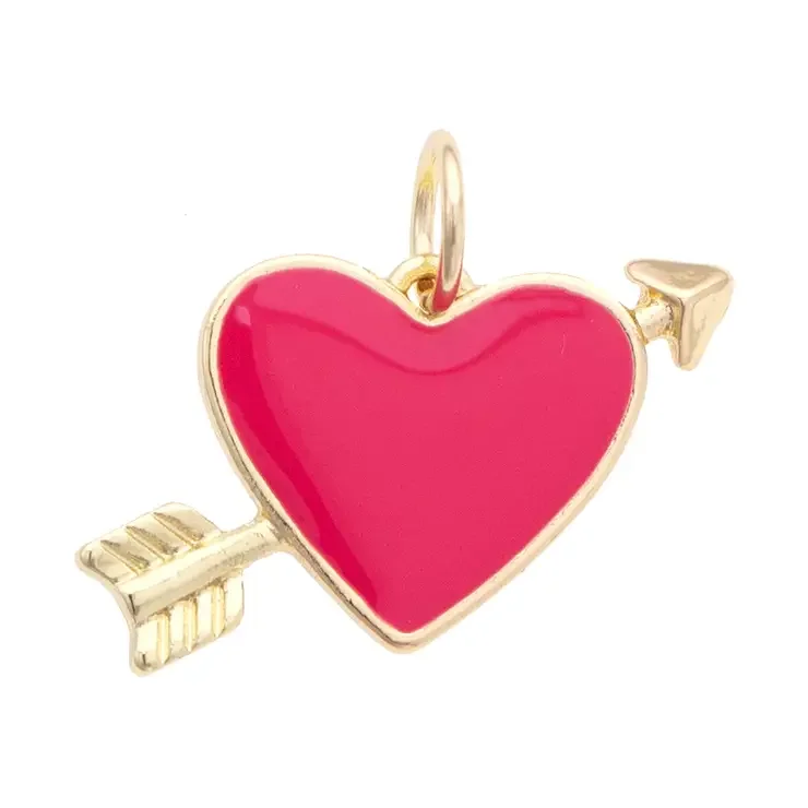 Wounded Heart Charm in Pink