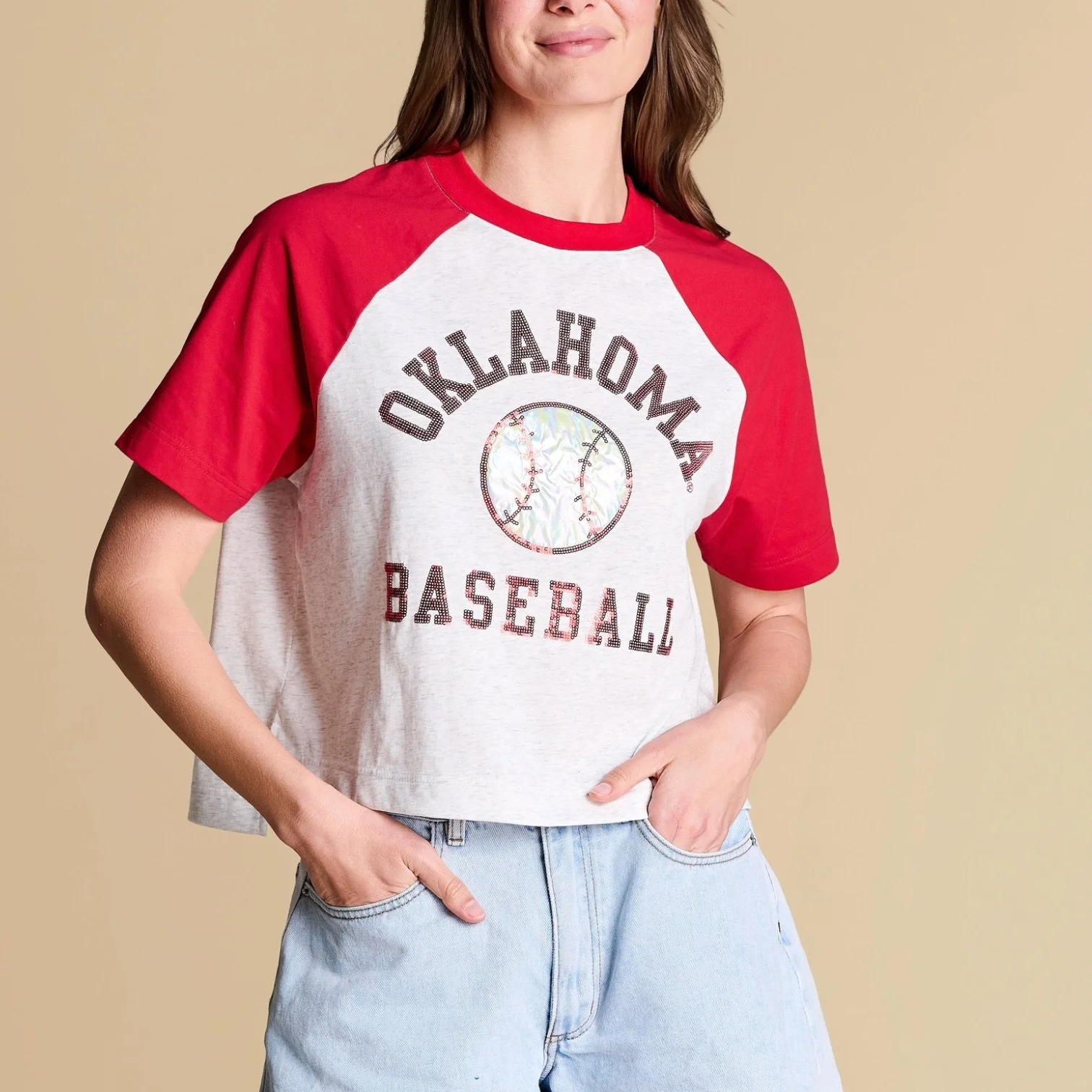 The Dugout Sequin Tee | Oklahoma