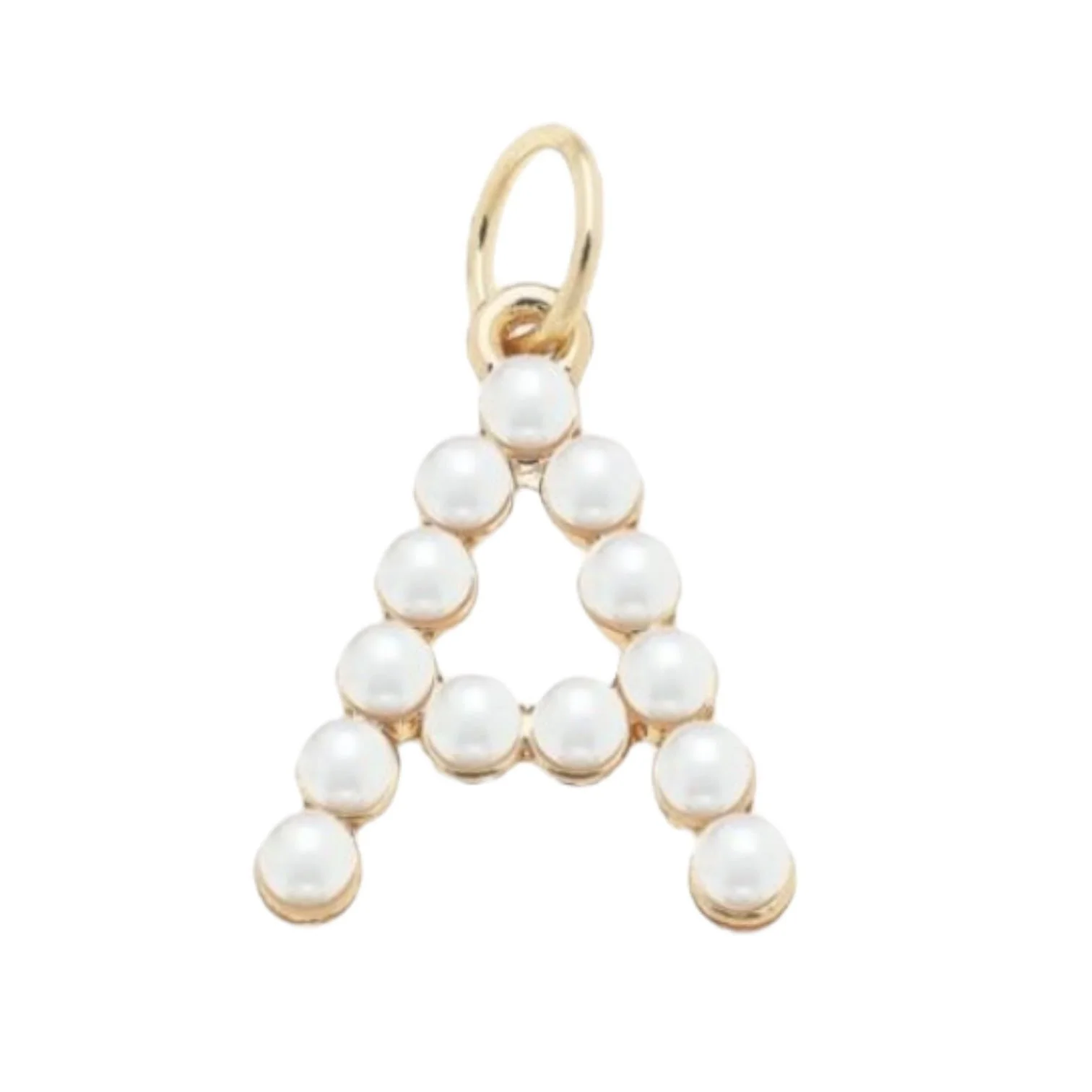 Pearl Studded Letter Charm