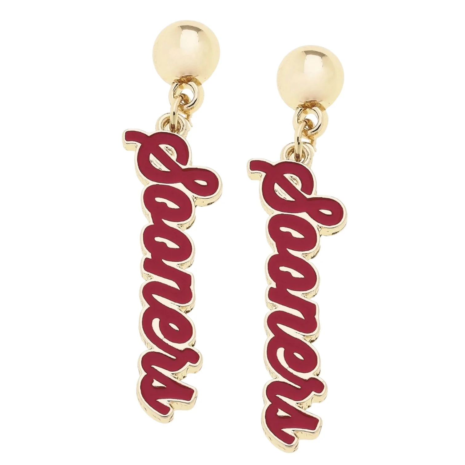 Sooners Script Earrings