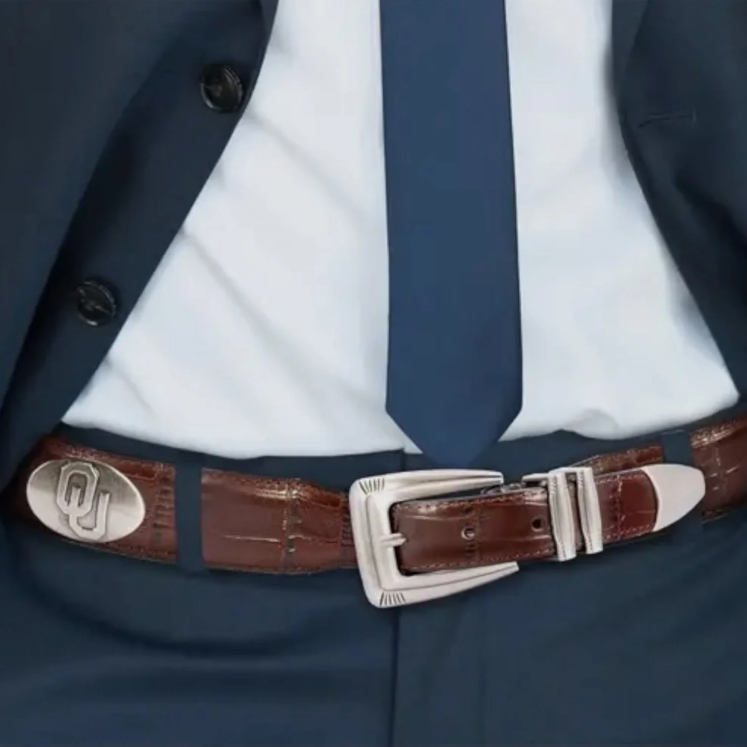 Brown Croc Leather Belt