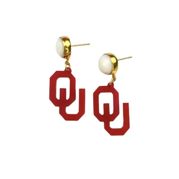 OU Crimson Earrings