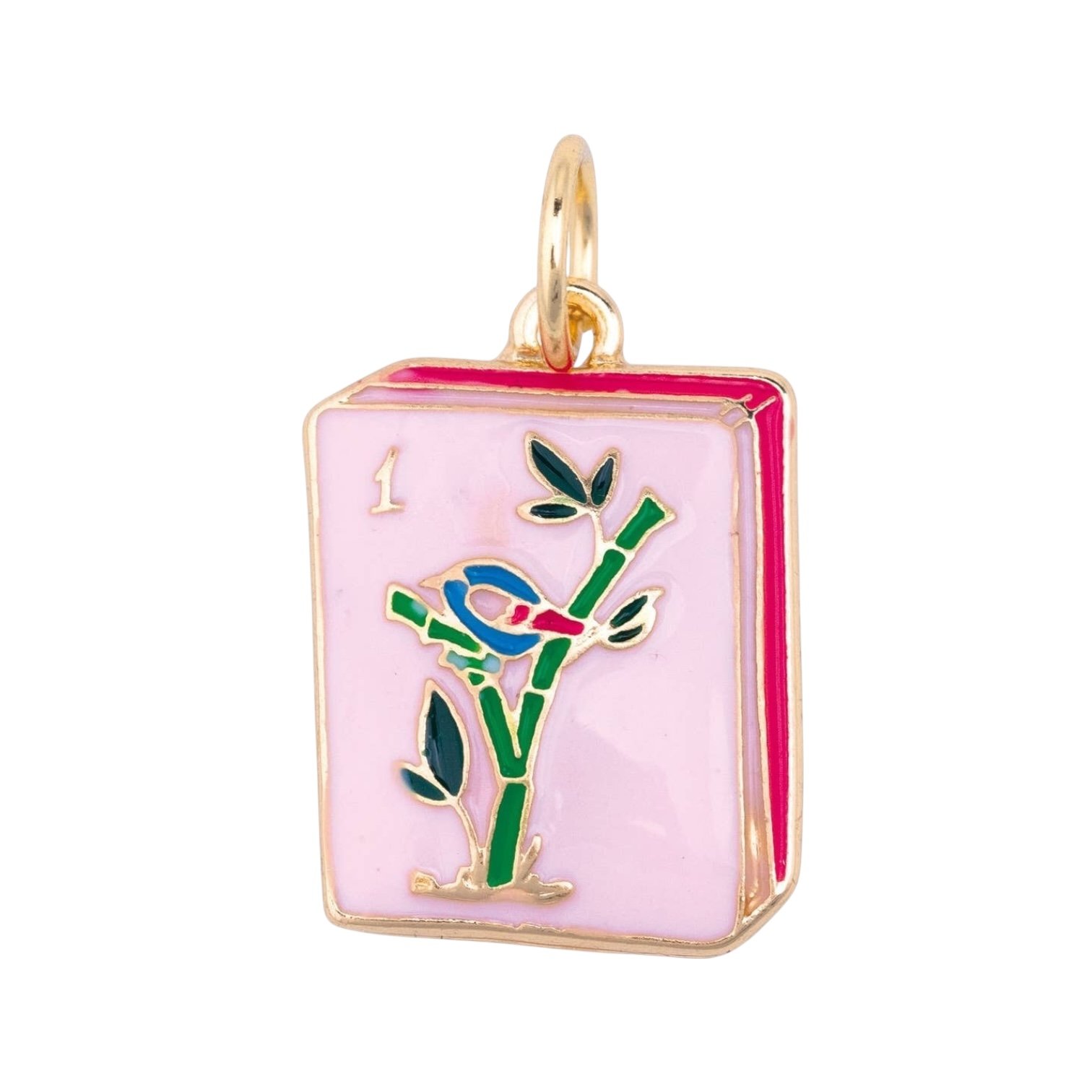 Mahjong Pink Tile Charm