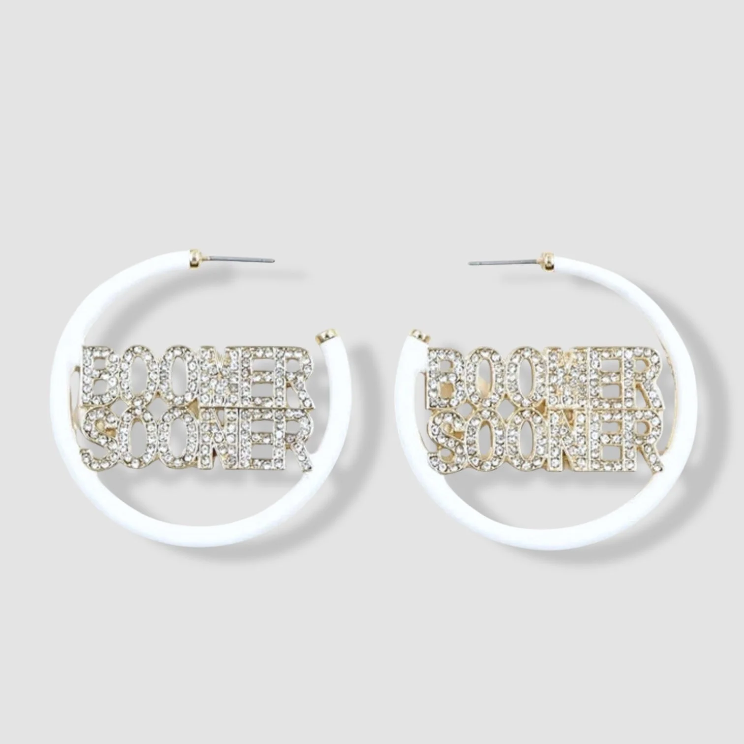 White Hoop Earrings