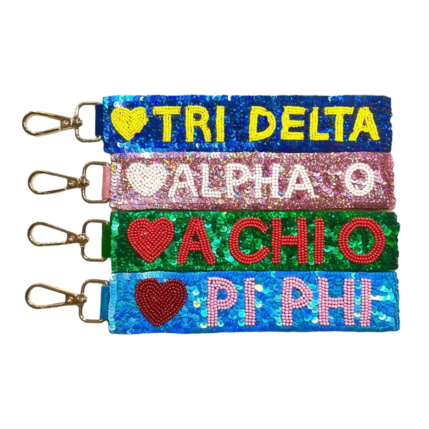 Sequin Heart Wristlet