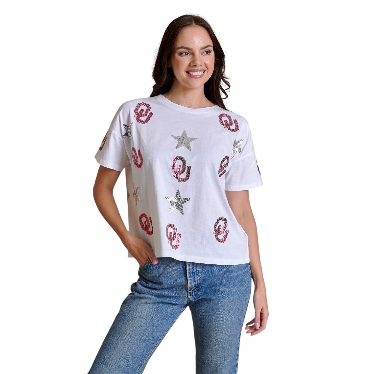 All Over Sequin Boxy Tee 50% OFF