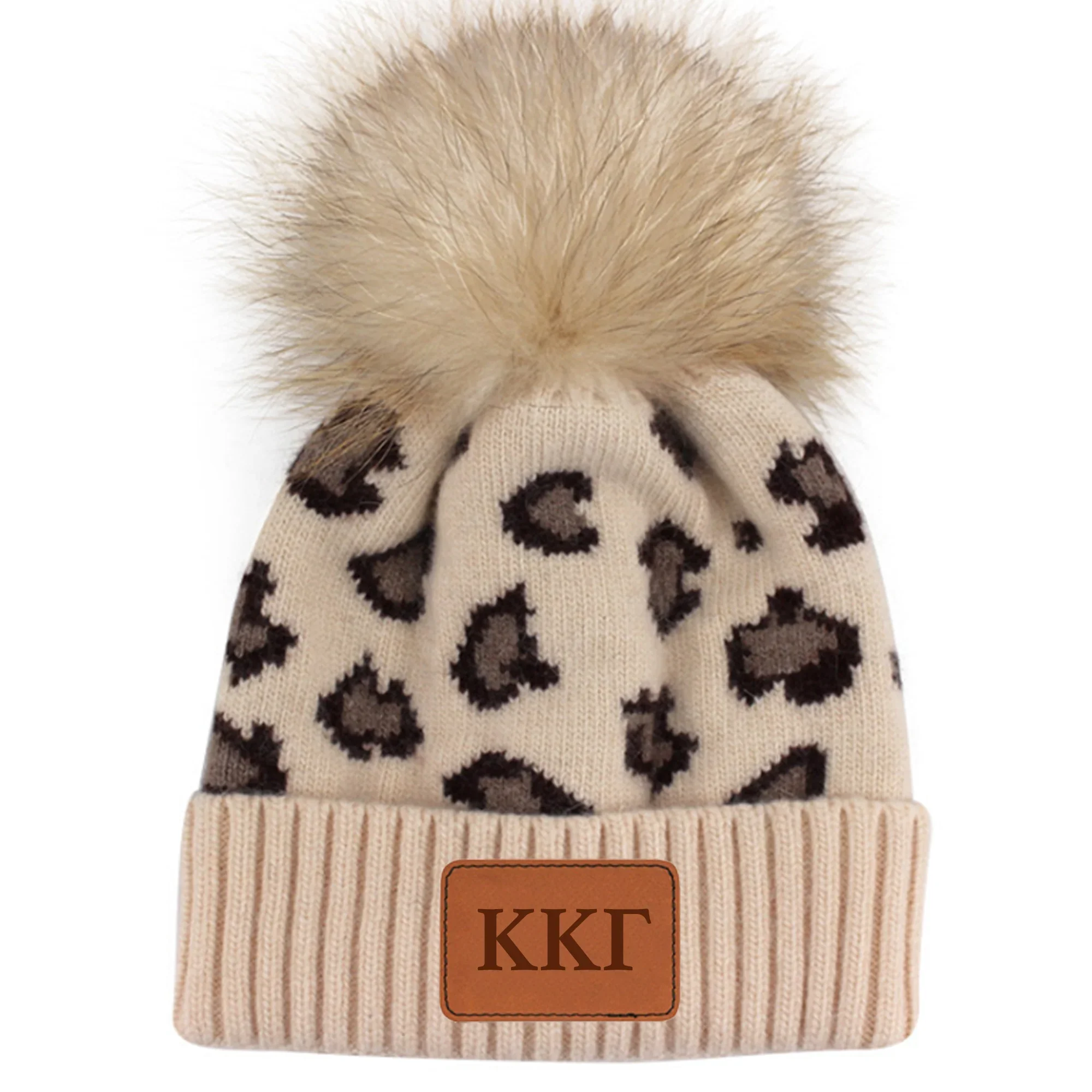 Fluffy Leopard Beanie