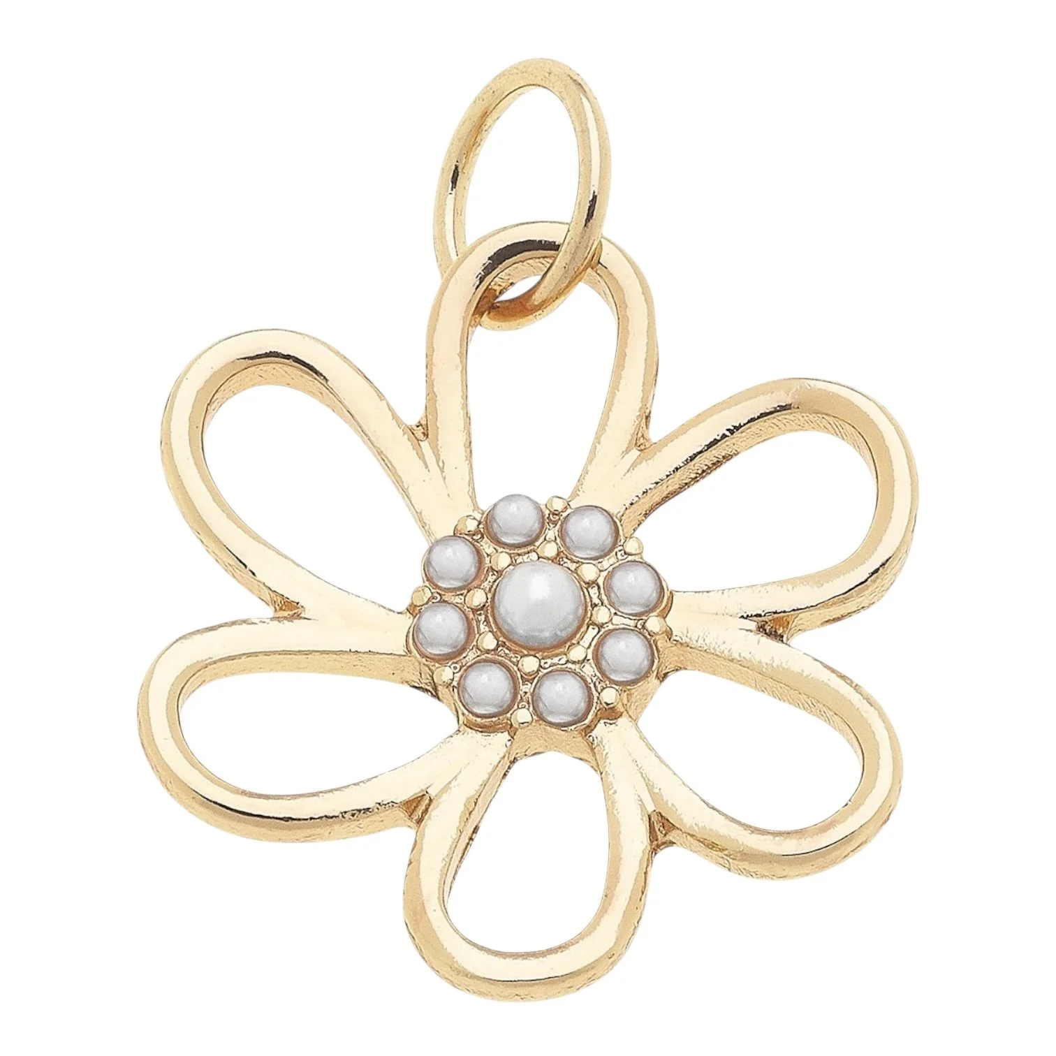 Pearl Studded Open Flower Charm