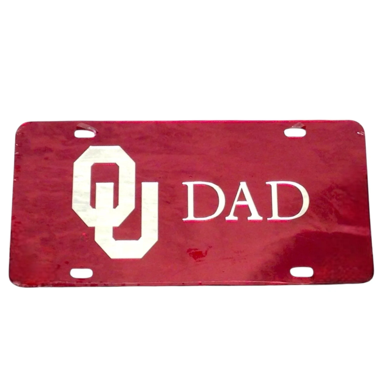 Dad Crimson License Plate