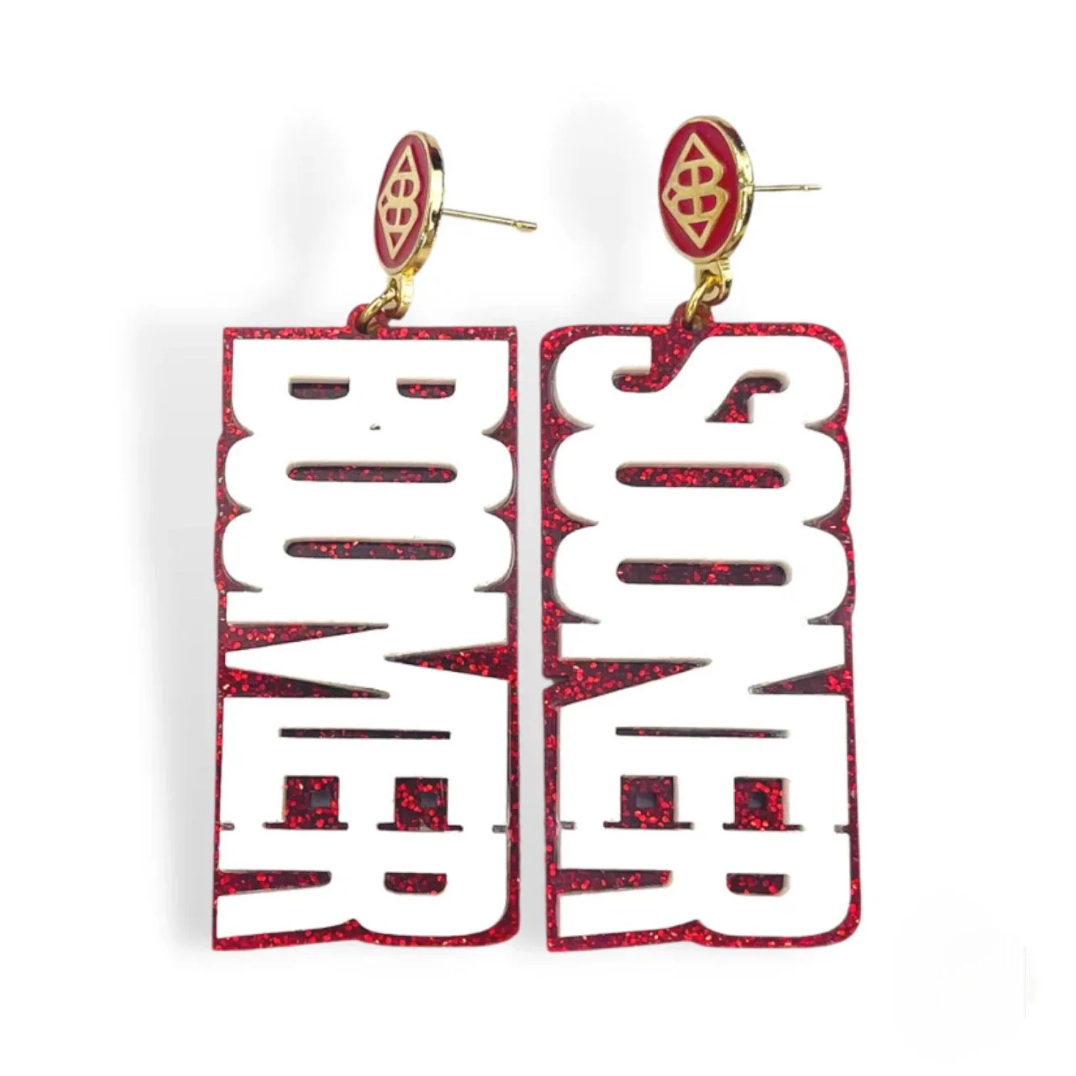 White & Crimson Glitter