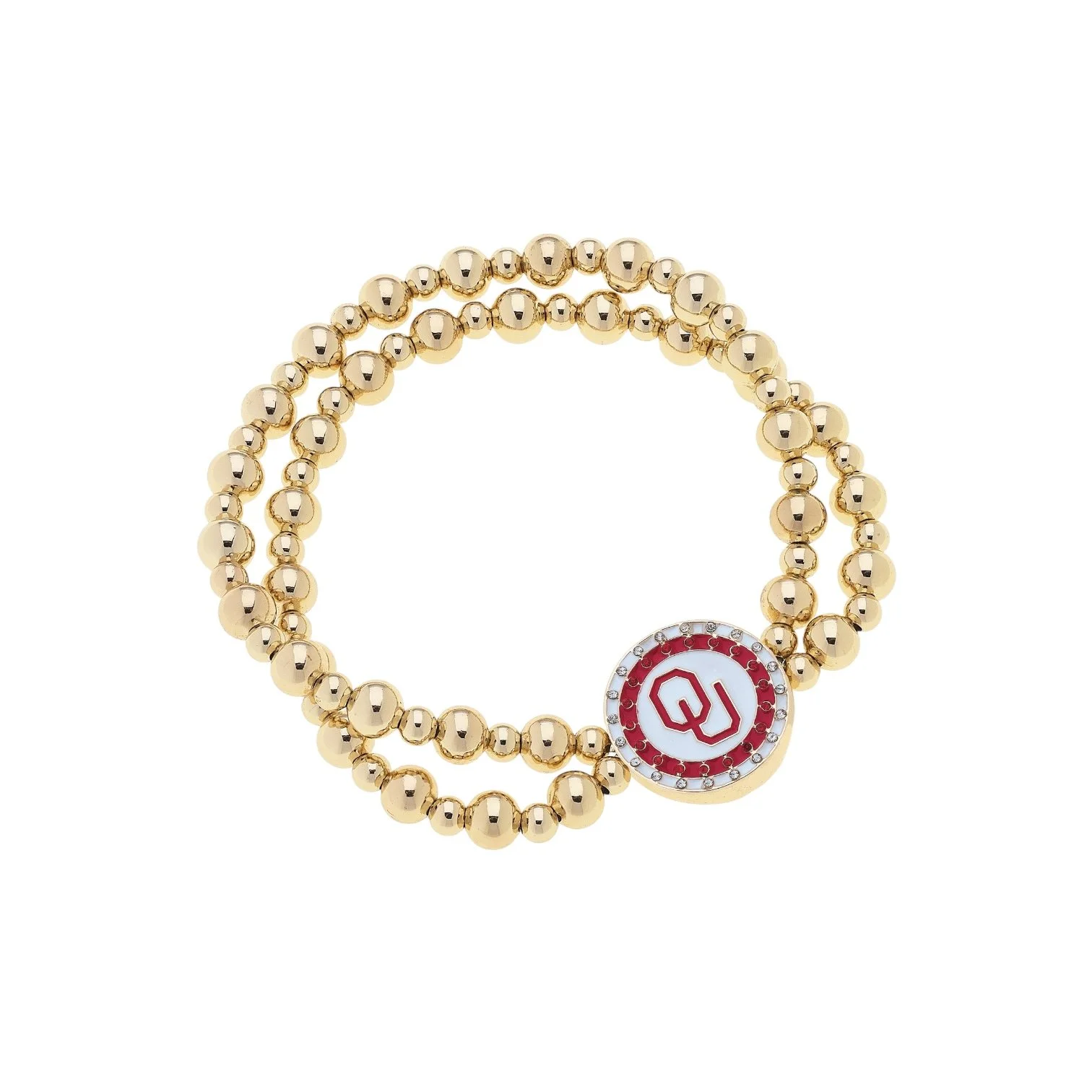 Sooners Pave Disc Bracelet