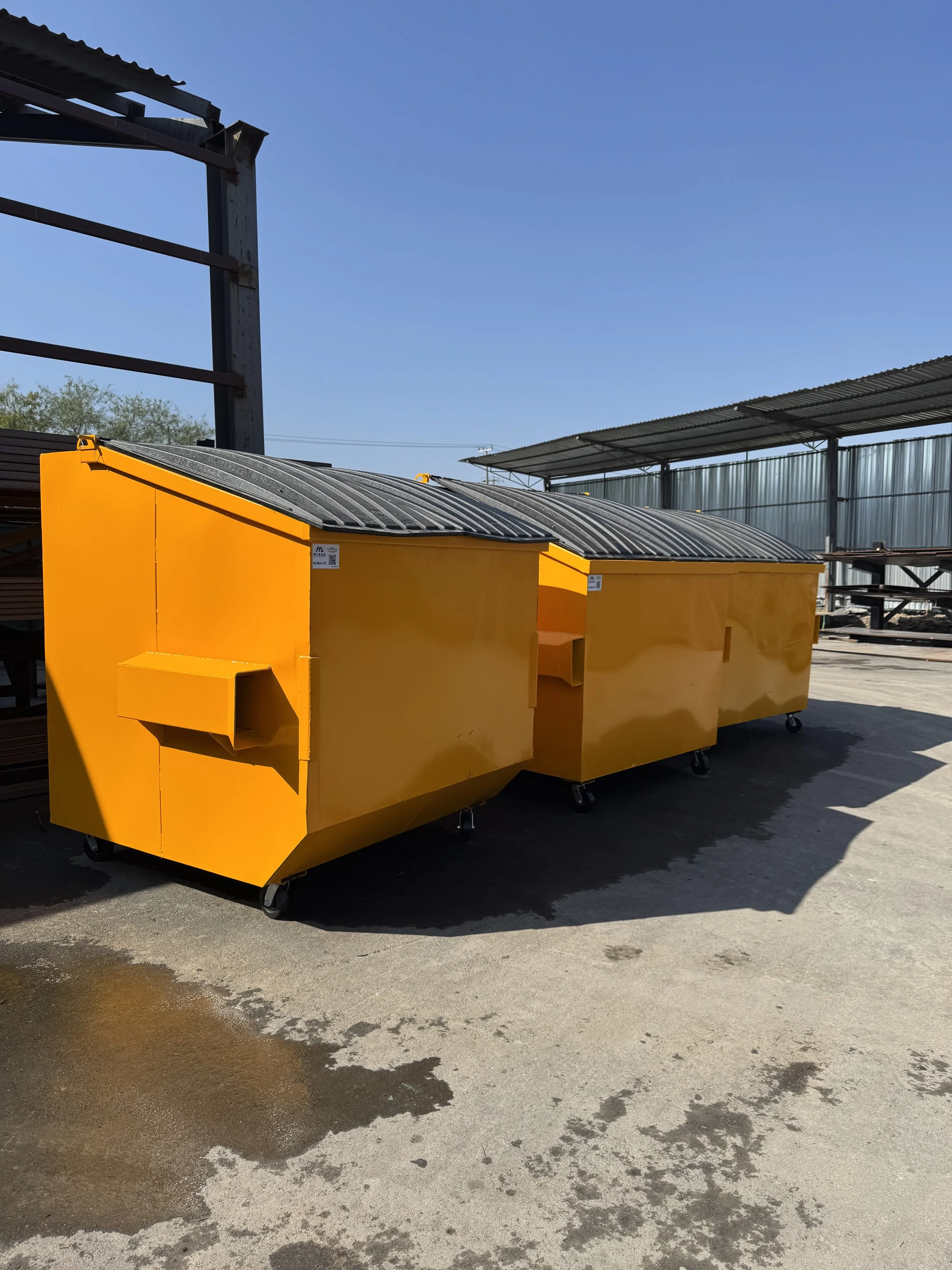 CONTENEDORES EN ACERO PARA RECOLECCION DE BASURA CON CAPACIDAD DE 6M3 PARA CAMION DE CARGA FRONTAL PARA RECOLECCION COMERCIAL E INDUSTRIAL.