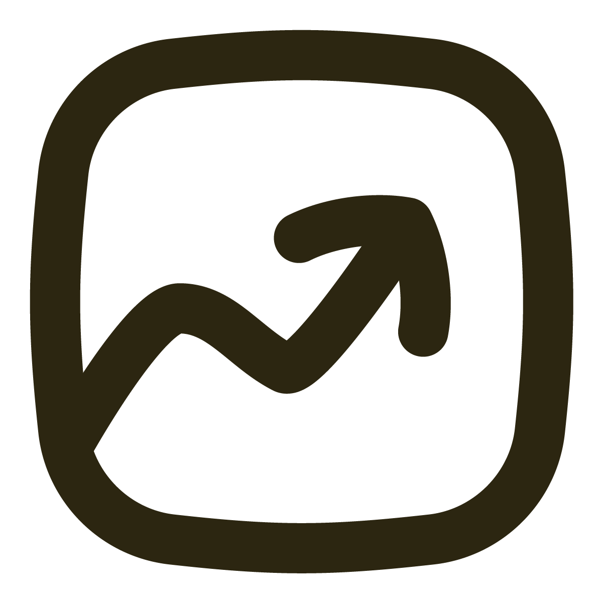 A black logo with a gold outline of a square with rounded corners containing a stylized arrow pointing upward and to the right.