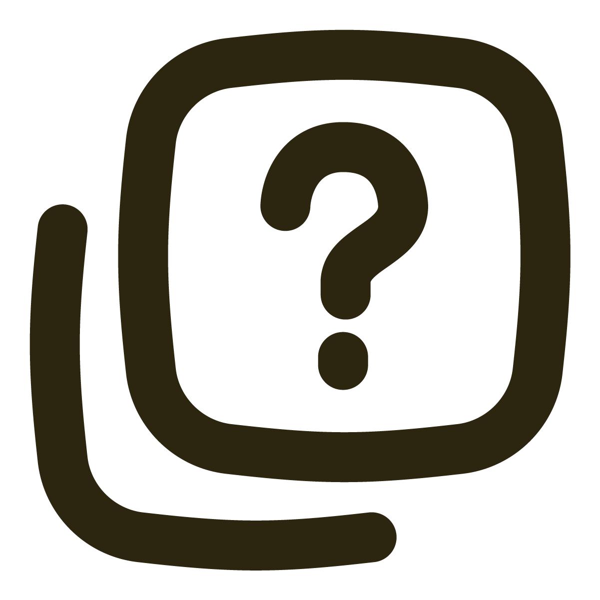 Unknown object with a question mark icon in a speech bubble.