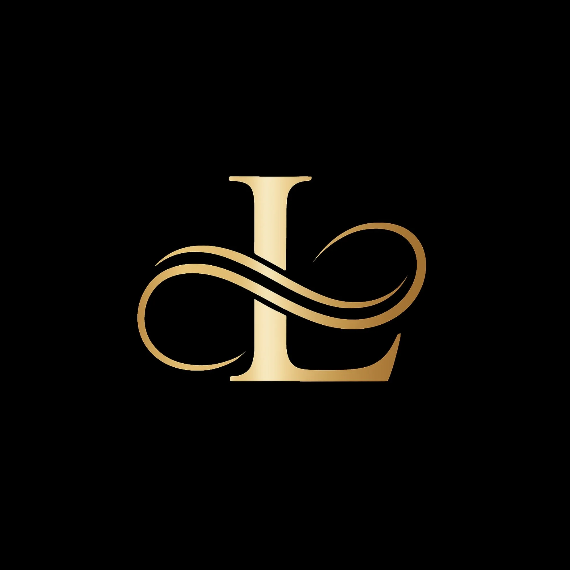 Gold or bronze stylized letter G with a musical note attached, designed in a sleek, minimalistic style on a black background.