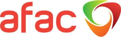 AFAC logo with red, green, and orange swirl design.