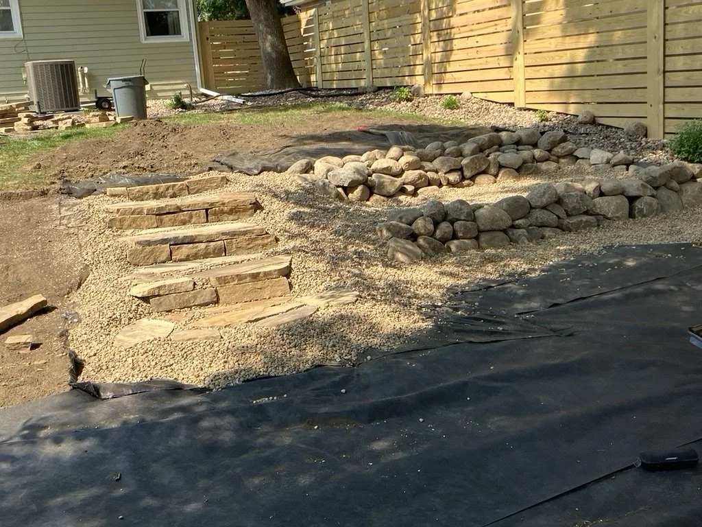 Projects can be completed without heavy equipment.  Clean access and almost no trace of the landscaping work completed for past clients.