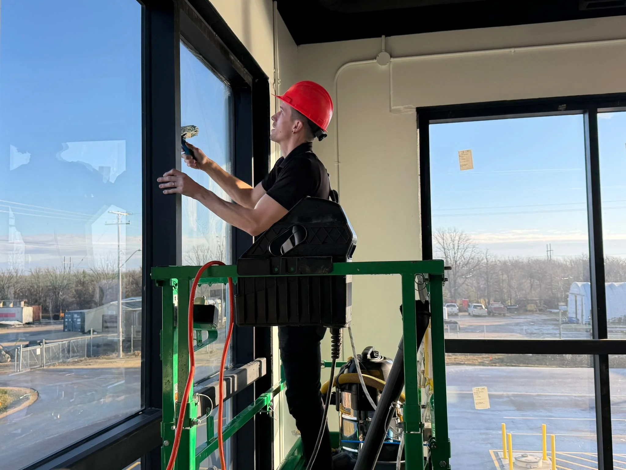 post Construction lift window cleaning stonewall
