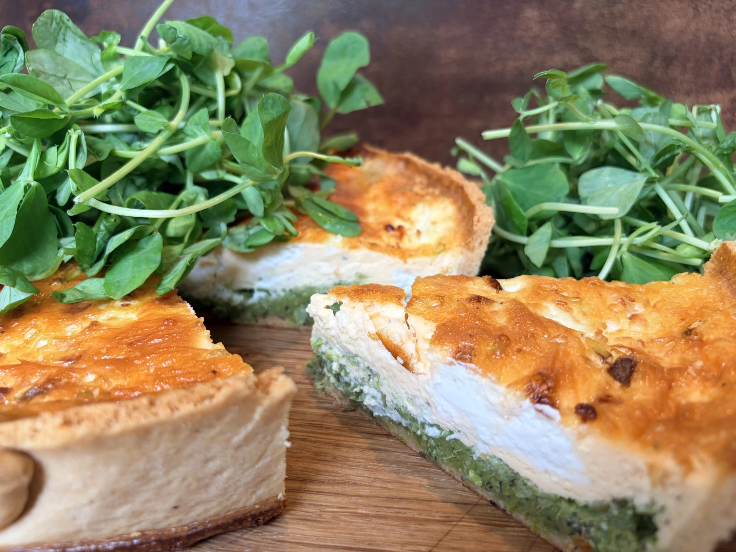 PEA AND GOATS CHEESE QUICHE