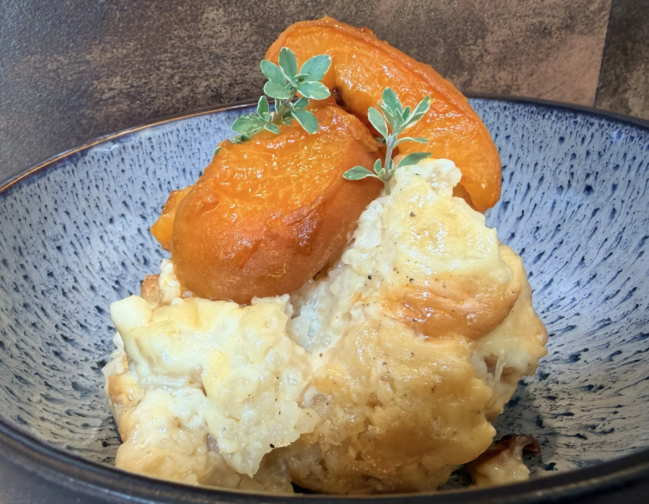 BAKED RICE PUDDING AND ROASTED APRICOTS