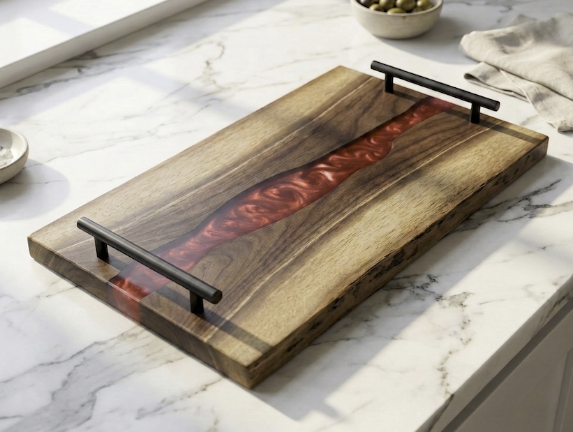 Natural Wood and Resin Charcuterie Boards