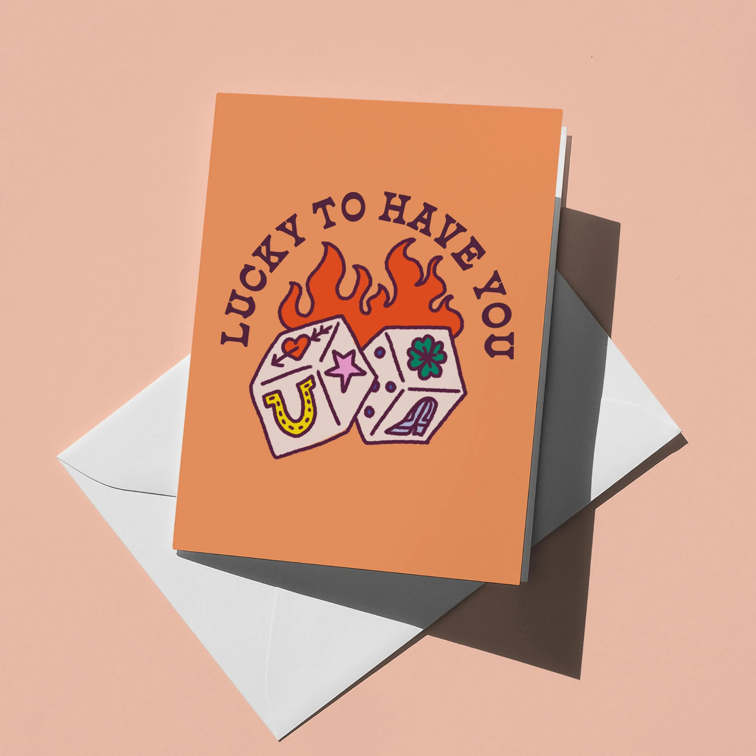 Retro Dice Love Card: Lucky to Have You Greeting Card