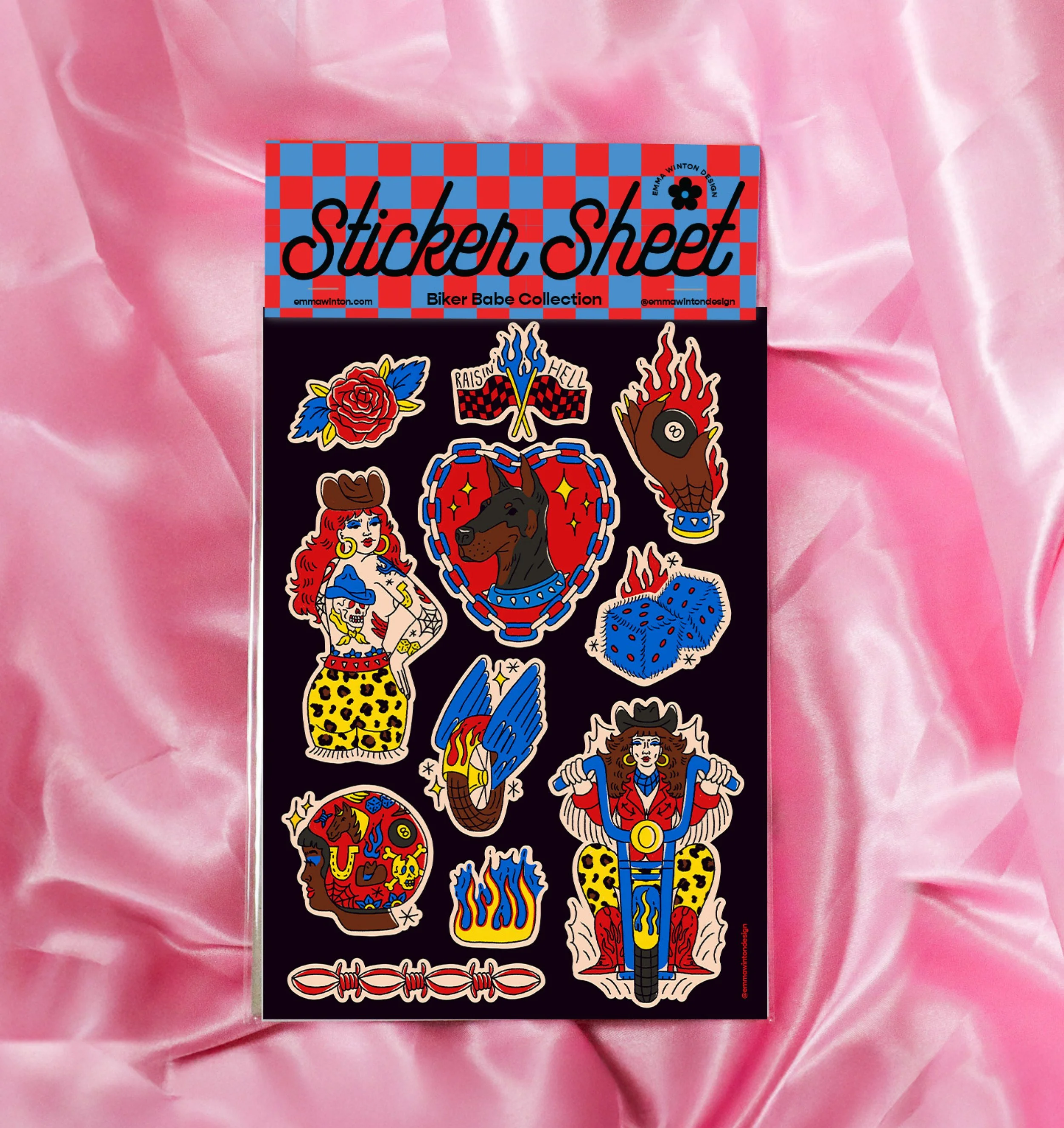 Biker Babe Sticker Sheet