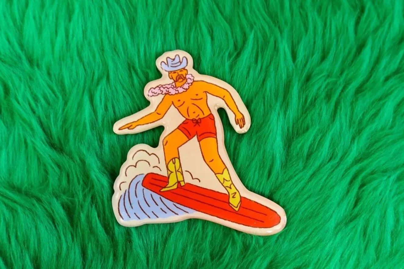 Cowboy Surfer Magnet