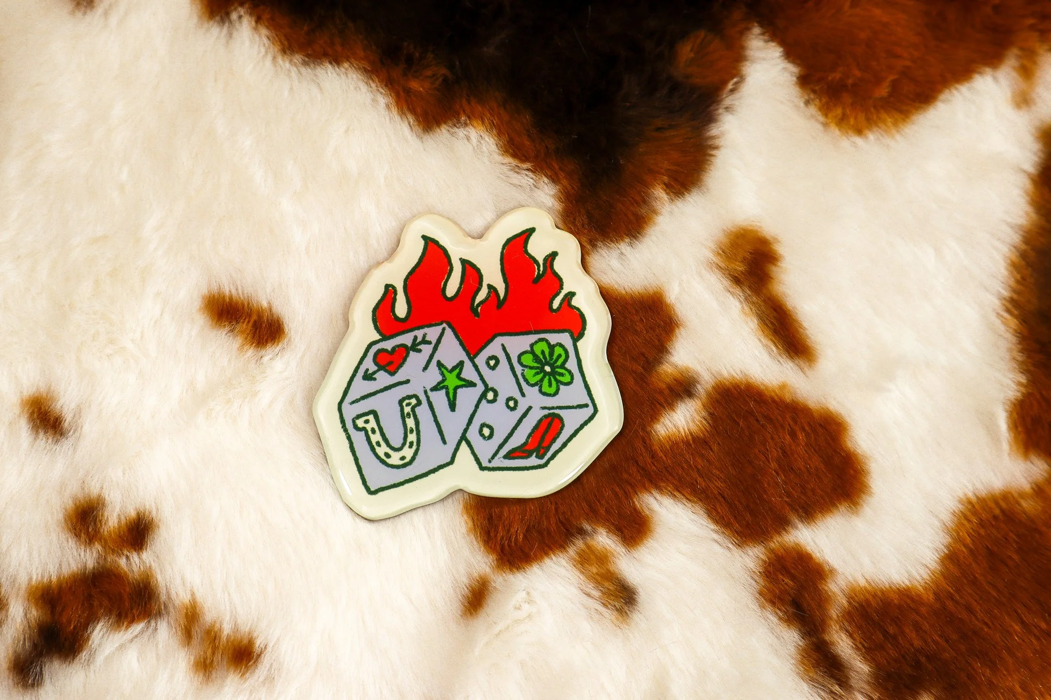 Fiery Dice Magnet