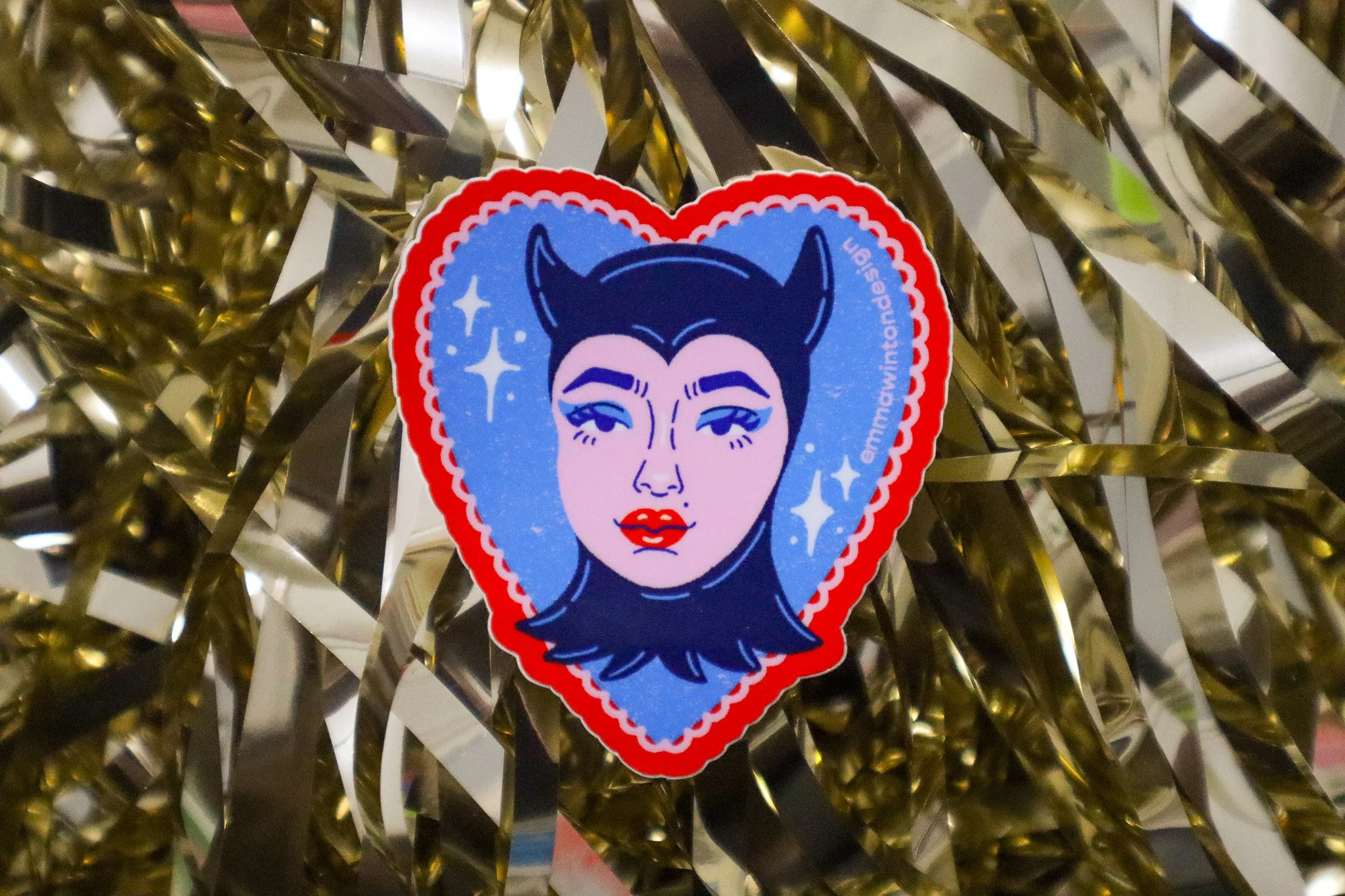 Horn Doll Heart Sticker