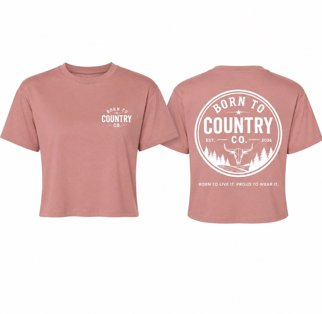 Desert Pink Womens Crop Tee
