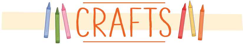 "CRAFTS" page header with colourful crayons on either side