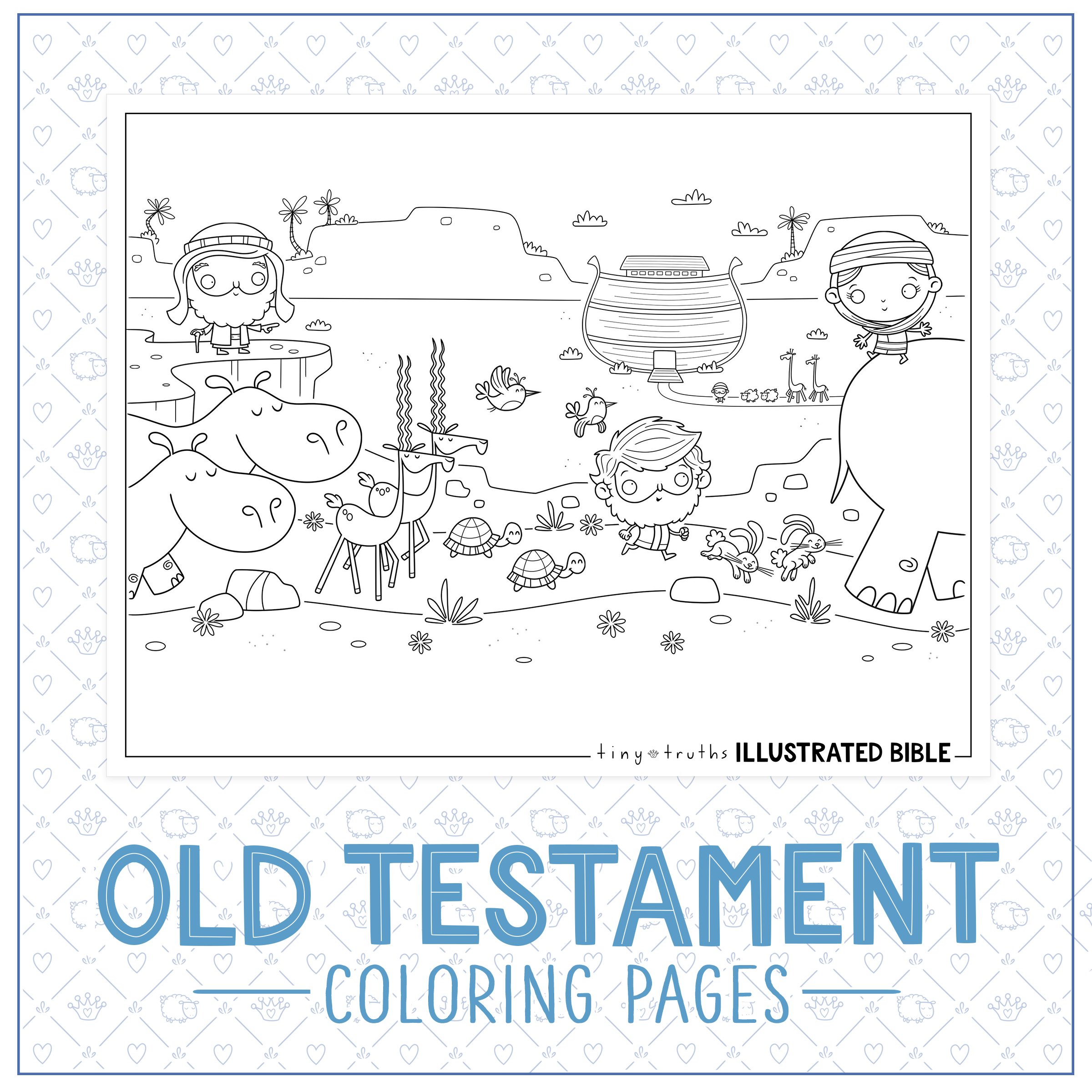 Example of printable Old Testament Bible Story colouring pages—Noah's Ark